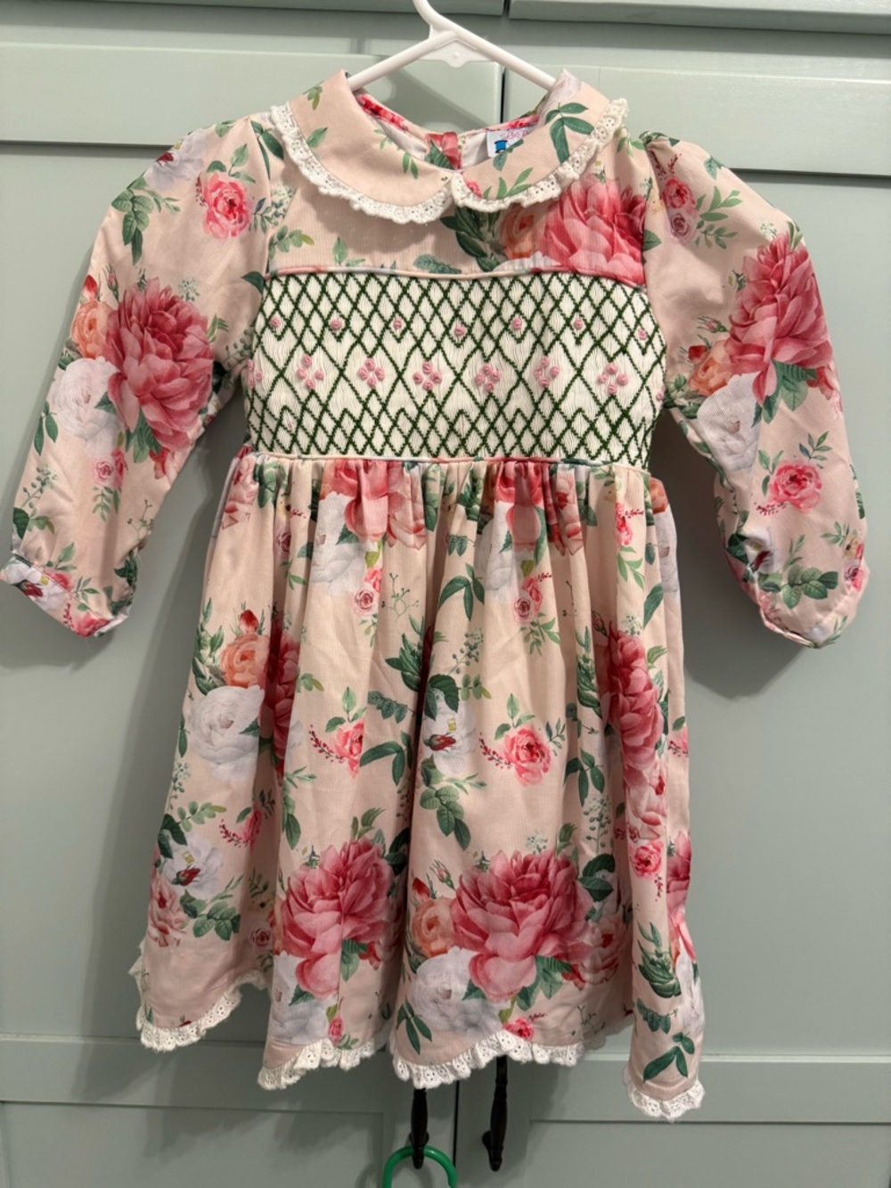 Sweet LaRose 4T Girls' Pink Floral Smocked Dress